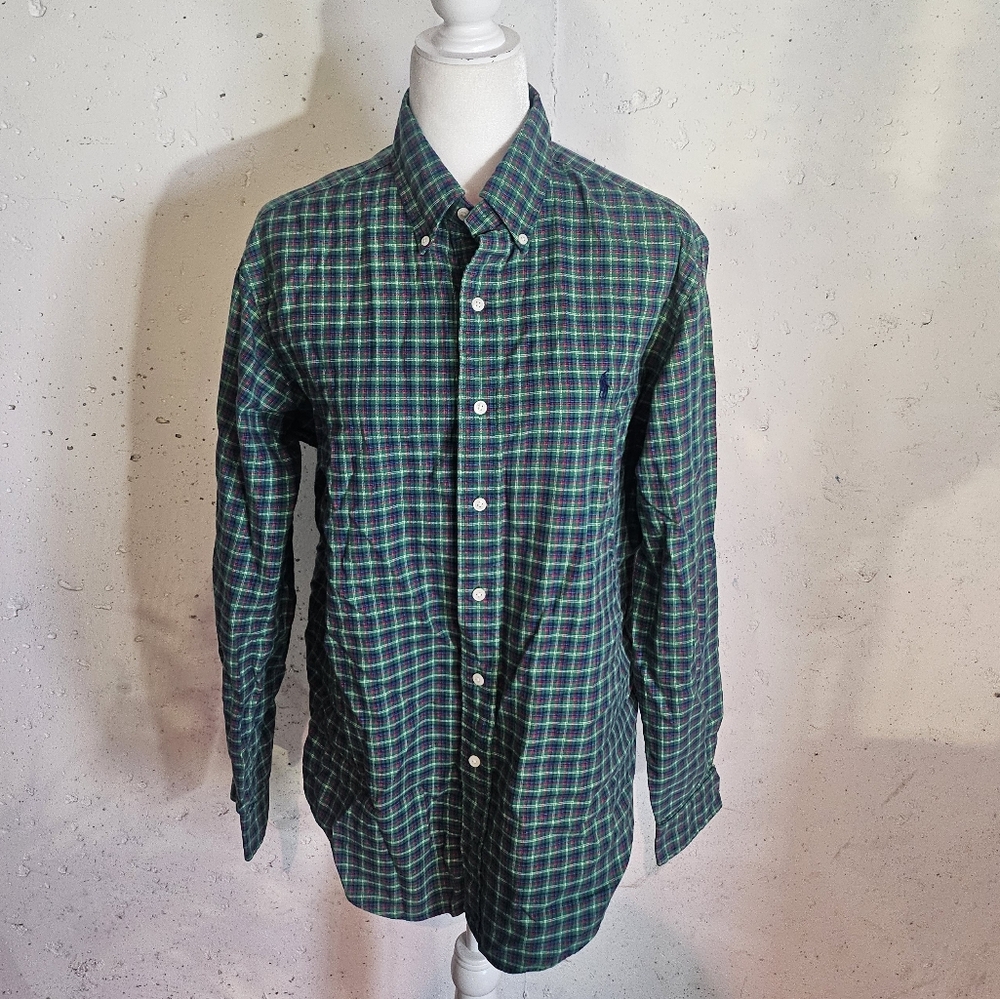 Men's Green Plaid Shirt Ralph Lauren
